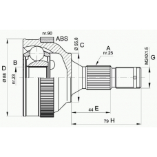 CVJ5206.10 OPEN PARTS Шарнирный комплект, приводной вал