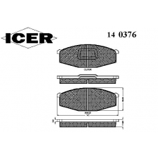 140376 ICER Комплект тормозных колодок, дисковый тормоз
