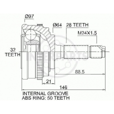 OJ-0855 InterParts Шарнирный комплект, приводной вал