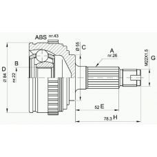 CVJ5282.10 OPEN PARTS Шарнирный комплект, приводной вал