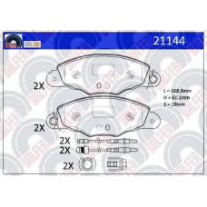 21144 GALFER Комплект тормозных колодок, дисковый тормоз