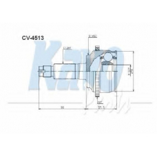 CV-4513 KAVO PARTS Шарнирный комплект, приводной вал