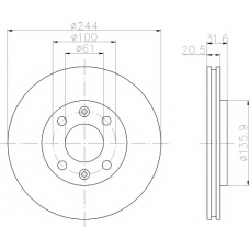 8DD 355 102-151 HELLA PAGID Тормозной диск