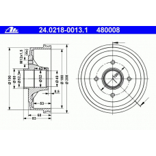 24.0218-0013.1 ATE Тормозной барабан