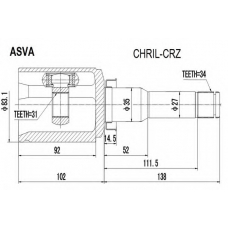 CHRIL-CRZ ASVA Шарнирный комплект, приводной вал