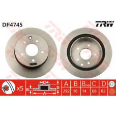 DF4745 TRW Тормозной диск