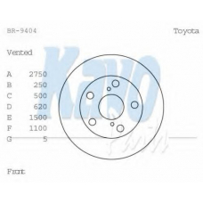 BR-9404 KAVO PARTS Тормозной диск