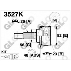 3527K GLO Шарнирный комплект, приводной вал