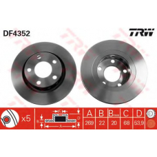 DF4352 TRW Тормозной диск