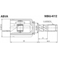 NSIU-K12 ASVA Шарнирный комплект, приводной вал