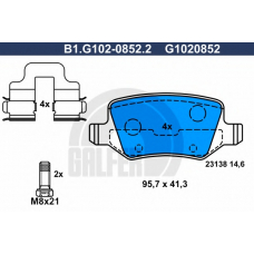 B1.G102-0852.2 GALFER Комплект тормозных колодок, дисковый тормоз