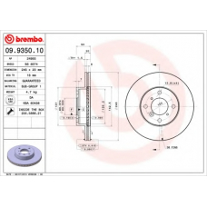 09.9350.10 BREMBO Тормозной диск