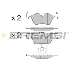 BP3494 BREMSI Комплект тормозных колодок, дисковый тормоз