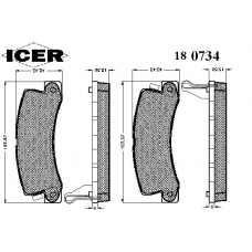 180734 ICER Комплект тормозных колодок, дисковый тормоз