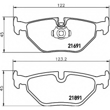 8DB 355 007-981 HELLA Комплект тормозных колодок, дисковый тормоз