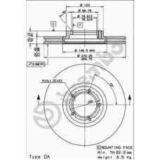 09.6959.10 BREMBO Тормозной диск