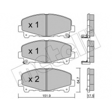 22-0867-0 METELLI Комплект тормозных колодок, дисковый тормоз