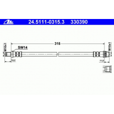 24.5111-0315.3 ATE Тормозной шланг