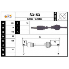 S3153 SNRA Приводной вал