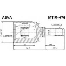 MTIR-H76 ASVA Шарнирный комплект, приводной вал