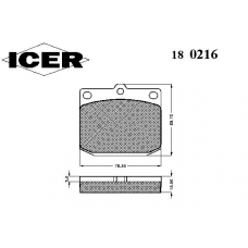 180216 ICER Комплект тормозных колодок, дисковый тормоз