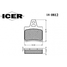 180812 ICER Комплект тормозных колодок, дисковый тормоз