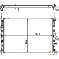 8MK 376 764-501 HELLA Радиатор, охлаждение двигателя