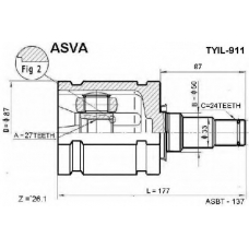 TYIL-911 ASVA Шарнирный комплект, приводной вал