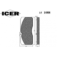 151088 ICER Комплект тормозных колодок, дисковый тормоз