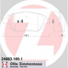 24883.180.1 ZIMMERMANN Комплект тормозных колодок, дисковый тормоз