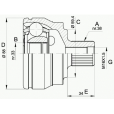 CVJ5444.10 OPEN PARTS Шарнирный комплект, приводной вал