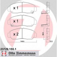 23729.155.1 ZIMMERMANN Комплект тормозных колодок, дисковый тормоз