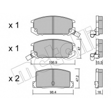 22-0754-0 METELLI Комплект тормозных колодок, дисковый тормоз