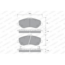 151-2726 WEEN Комплект тормозных колодок, дисковый тормоз