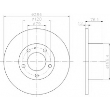 8DD 355 100-491 HELLA Тормозной диск