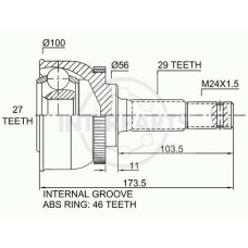 OJ-0173 InterParts Шарнирный комплект, приводной вал