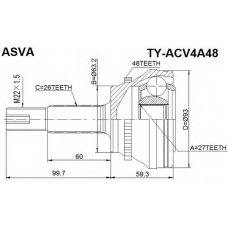TY-ACV4A48 ASVA Шарнирный комплект, приводной вал