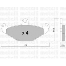 22-0165-1 METELLI Комплект тормозных колодок, дисковый тормоз
