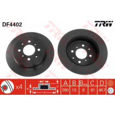 DF4402 TRW Тормозной диск