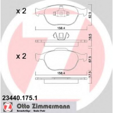 23440.175.1 ZIMMERMANN Комплект тормозных колодок, дисковый тормоз