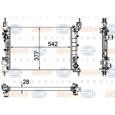 8MK 376 756-521 HELLA Радиатор, охлаждение двигателя