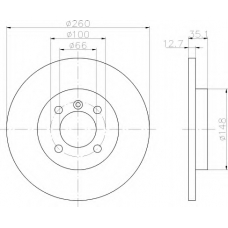 8DD 355 100-631 HELLA Тормозной диск