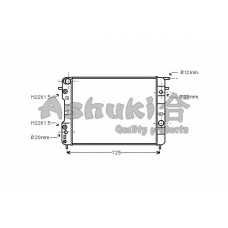 QO55-03 ASHUKI Радиатор, охлаждение двигателя