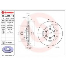 09.A330.11 BREMBO Тормозной диск