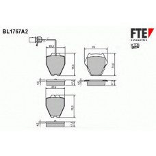 BL1767A2 FTE Комплект тормозных колодок, дисковый тормоз