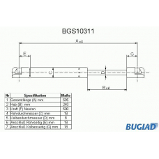 BGS10311 BUGIAD Газовая пружина, крышка багажник