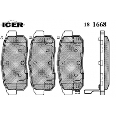 181668 ICER Комплект тормозных колодок, дисковый тормоз