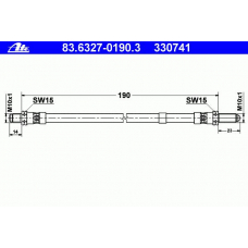 83.6327-0190.3 ATE Тормозной шланг