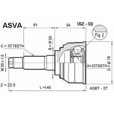 ISZ-02 ASVA Шарнирный комплект, приводной вал