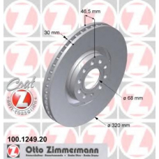 100.1249.20 ZIMMERMANN Тормозной диск